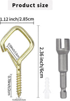 100 PCS Gold Eye Screw Hooks for Hanging Heavy Duty with Safety Buckle.Metal Ceiling Hooks for Hanging Plants Cup Wind Chime Bird Feeders Patio Lights at Indoor&Outdoor