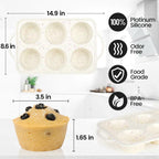 Large Muffin Pan, Metal Reinforced Frame 3.5 Inch Jumbo Silicone Muffin Pan Nonstick 6 Cups for Baking Jumbo Muffin, Frittatas, Jumbo Cupcakes 2 Pack Confetti