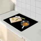 23.62"x15.74"(60cmx40cm) Countertop Protector Mat, Silicone Mats for Kitchen Counter, Cuttable Heat Resistant Mats for Counter, Waterproof Silicone Kitchen Island Protector Mat(2Pack, Black)