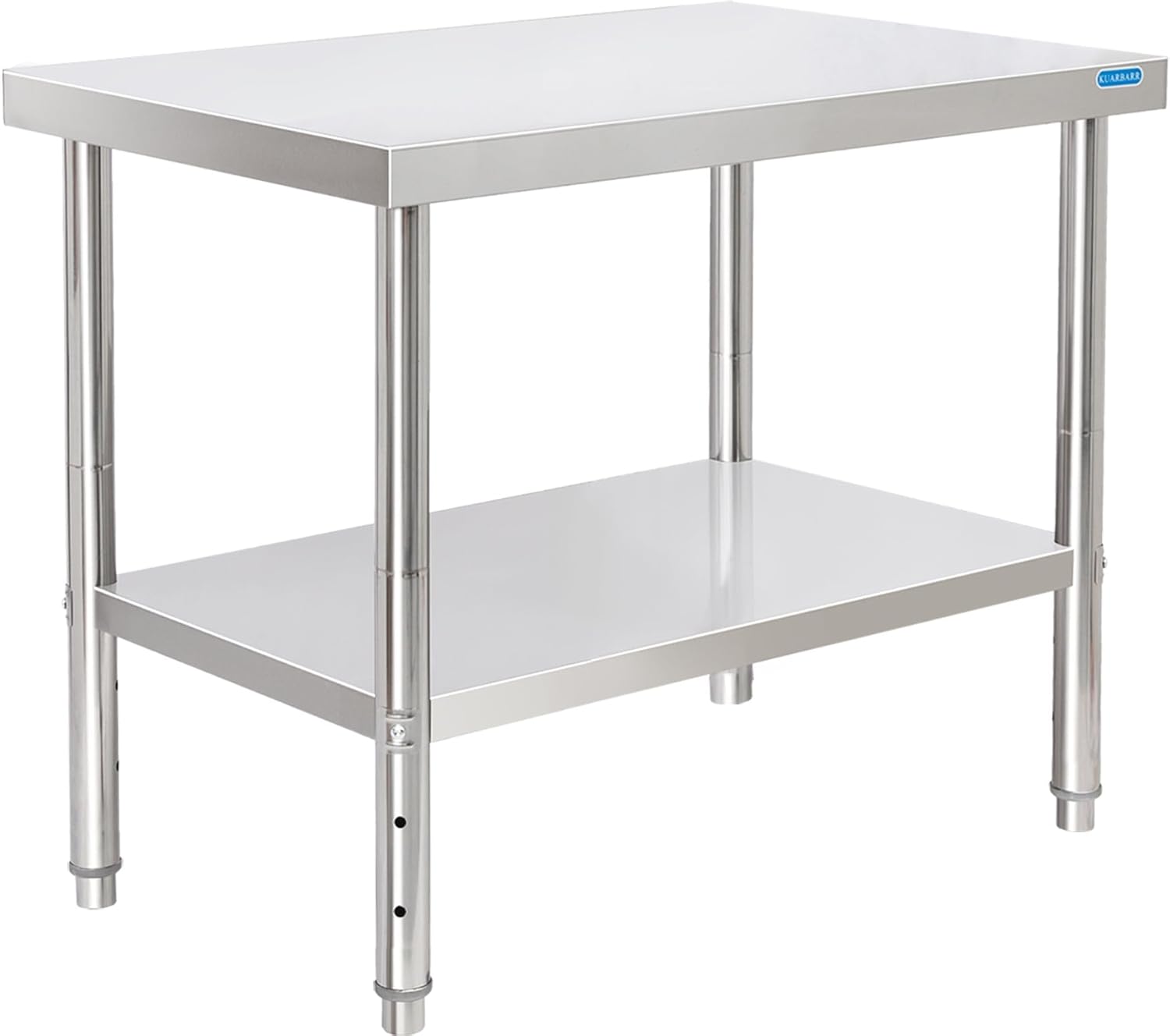 Stainless Steel Table for Prep & Work with Undershelf 24 x 36 Inches NSF Metal Commercial Kitchen Prep Table with Adjustable Under Shelf Worktable for Restaurant Home Outdoor