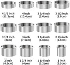 12-Piece 304 Stainless Steel Biscuit Cutter Set - Round Cookie Cutters for Baking (1/2/3/4/5 Inch) with Storage Box, Dough Pastry Cake Circle Cutting Ring Molds, Non-Rust & Dishwasher Safe