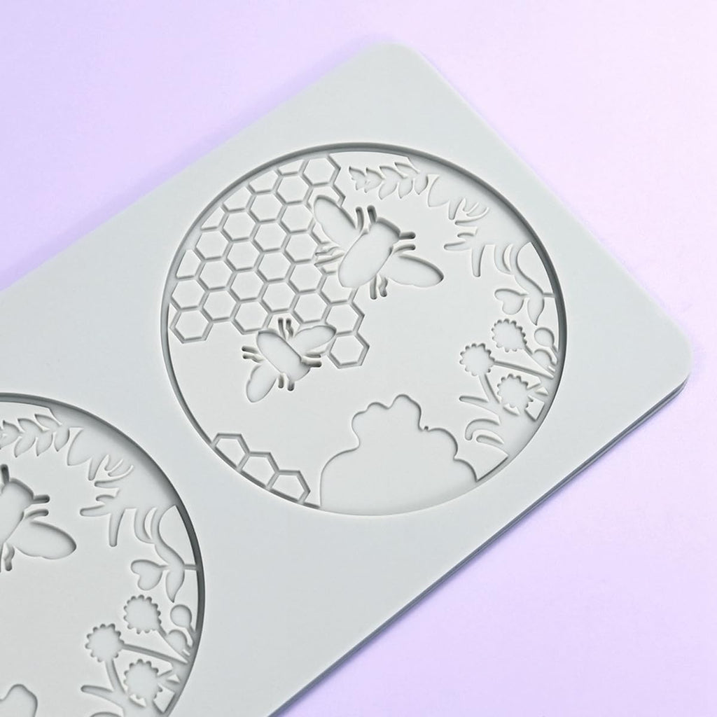TUKE 3D Honeycomb Lace Fondant Mold Lace Beehive Wedding Cake Silicone Mousse Sugar Craft Icing Mat Pad Pastry Baking Tool (B_ Honeycomb)