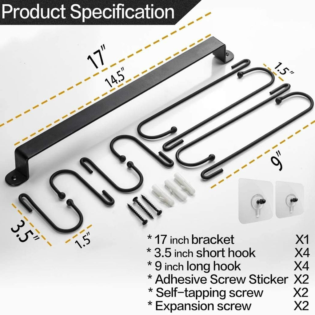 AJART Coffee Bar Decor Mug Holder: 17" Coffee Cup Rack for Home Kitchen Office Dining Room Cafe Bar