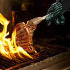 Comsmart BBQ Gloves, 1472 Degree F Heat Resistant Grilling Gloves Silicone Non-Slip Oven Gloves Long Kitchen Gloves for Barbecue, Cooking, Baking, Cutting