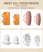 Coffee Mug Organizers and Storage (8Pack), Adjustable Stackable Cup Organizer for Kitchen Cabinets Shelf Organization, Cupboard Save Space Cup Stacker Holder for Tea Cup/Coffee Mugs/Glasses