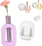 Heart Resin Vase Mold with Test Tube Culture Water Plant Silicone Molds for Crafts Epoxy Resin Casting Mold for DIY Flower Holder Home Office Decor Wedding (Style 3)