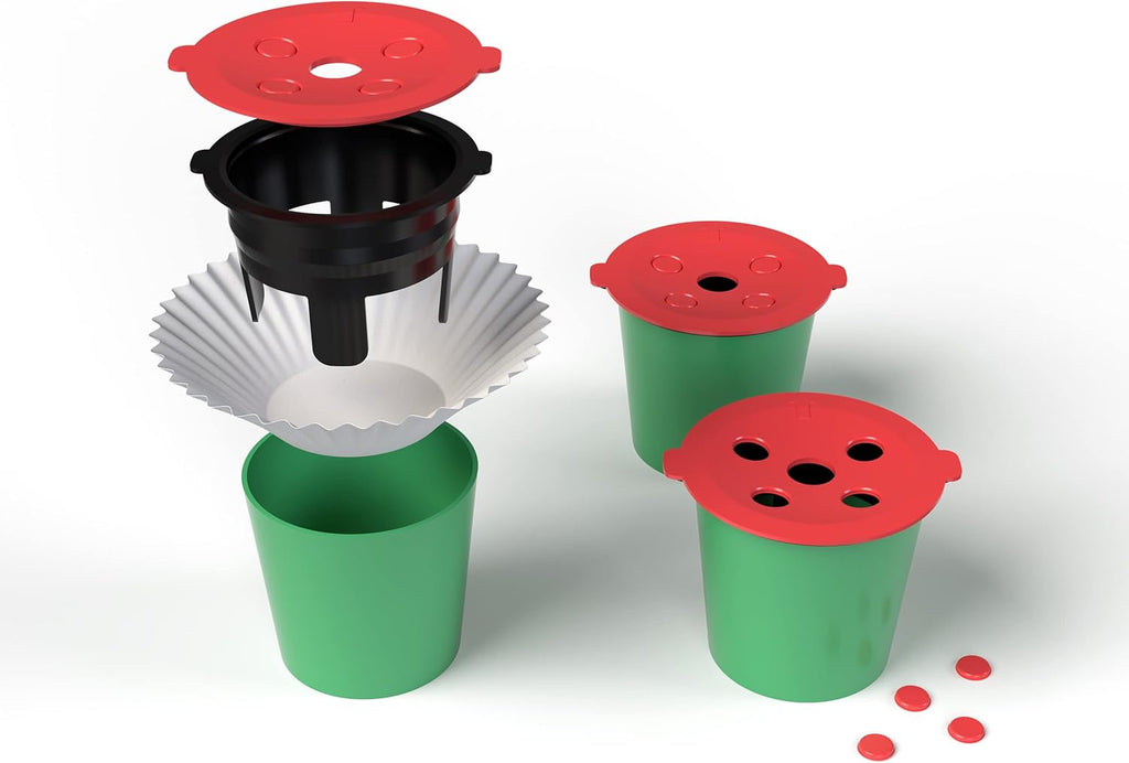 Reusable K Cup (6 JavaJigs; 180 Filters) 2.0 compatible - Our refillable K Cup for Keurig uses pressure to brew a flavorful, healthy, cost effective, and eco-friendly cup of coffee MADE IN USA