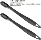 2 Pcs 1/4 Teaspoon(1.25 mL | 1/4 Tsp | 1/16 Tbsp | 1.25 cc | 1/32 oz) Stainless Steel Single Measuring Spoon, Long Handle Metal Measuring Spoon, Kitchen Gadgets for Cooking & Baking(Black)