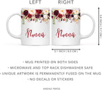 Andaz Press 11oz. Mother's Day Ceramic Coffee Tea Mug Gift, Fall Autumn Marsala Burgundy Flowers Roses Florals, Nonna, 1-Pack, Includes Gift Box, Birthday Christmas Gift Ideas