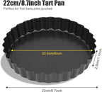 8 Inch Tart Pan Fluted Fruit Pie Pans With Removable Base Nonstick Coating Tarts Molds for Baking Supply For Pizza Tartlet Cake Quiche
