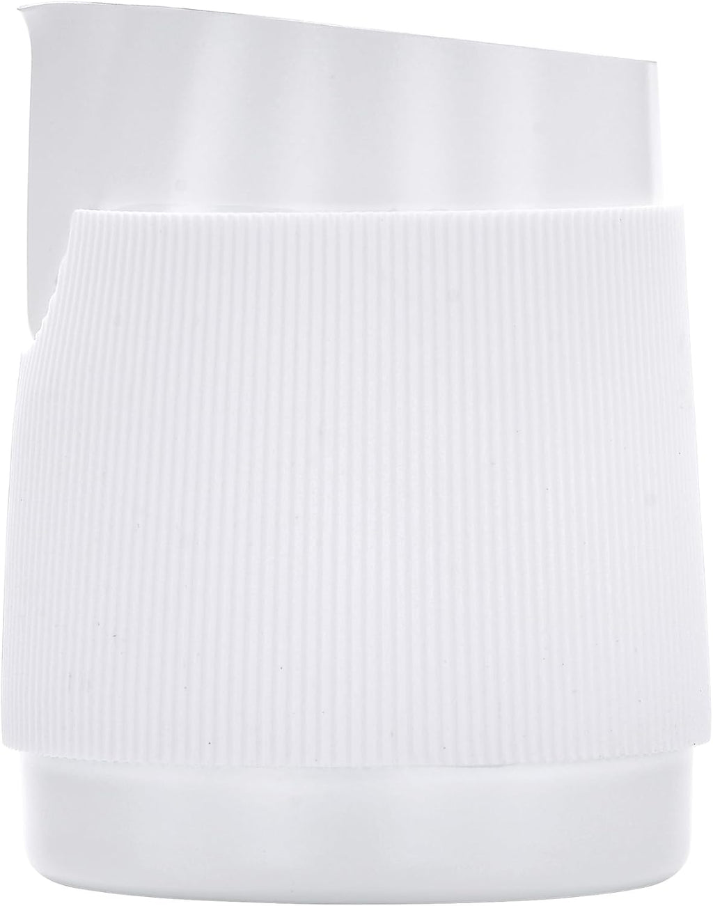 Normcore Handleless Milk Pitcher with Sharp Spout, 18/8 Stainless Steel Milk Frothing Jug, Coffee Latte Frothing Pitcher, Non-stick coating White, 20.3 oz (600 ml)