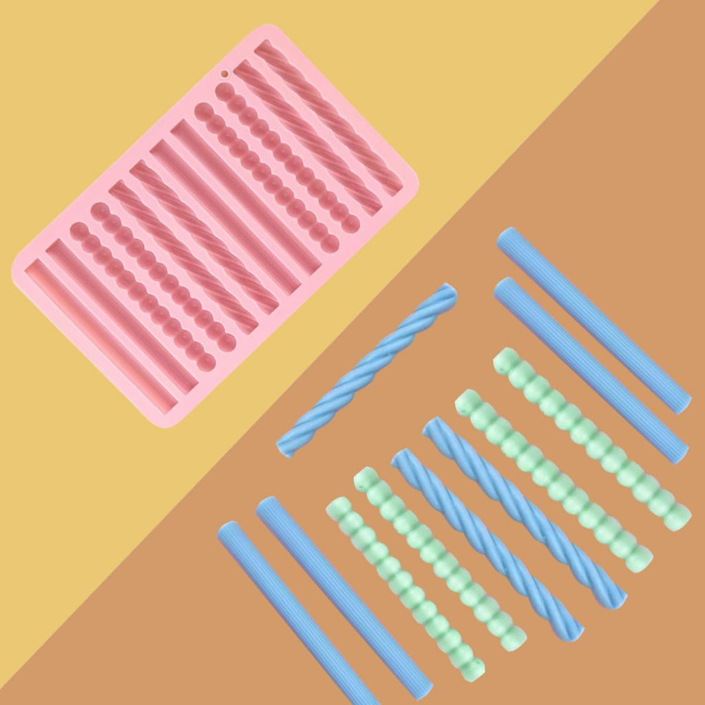 2Pcs oat bar mold - 12 long biscuit molds- Chocolate silicone mold for baking candies/energy bars, cheesecake, dried fruit cereal cookies (2, Pink)