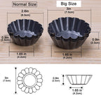 12 Packs Egg Tart Mold, Upgrade Bigger Size 3 x 0.9inch, Cupcake Cake Muffin Mold Tin Pan Baking Tool, Carbon Steel
