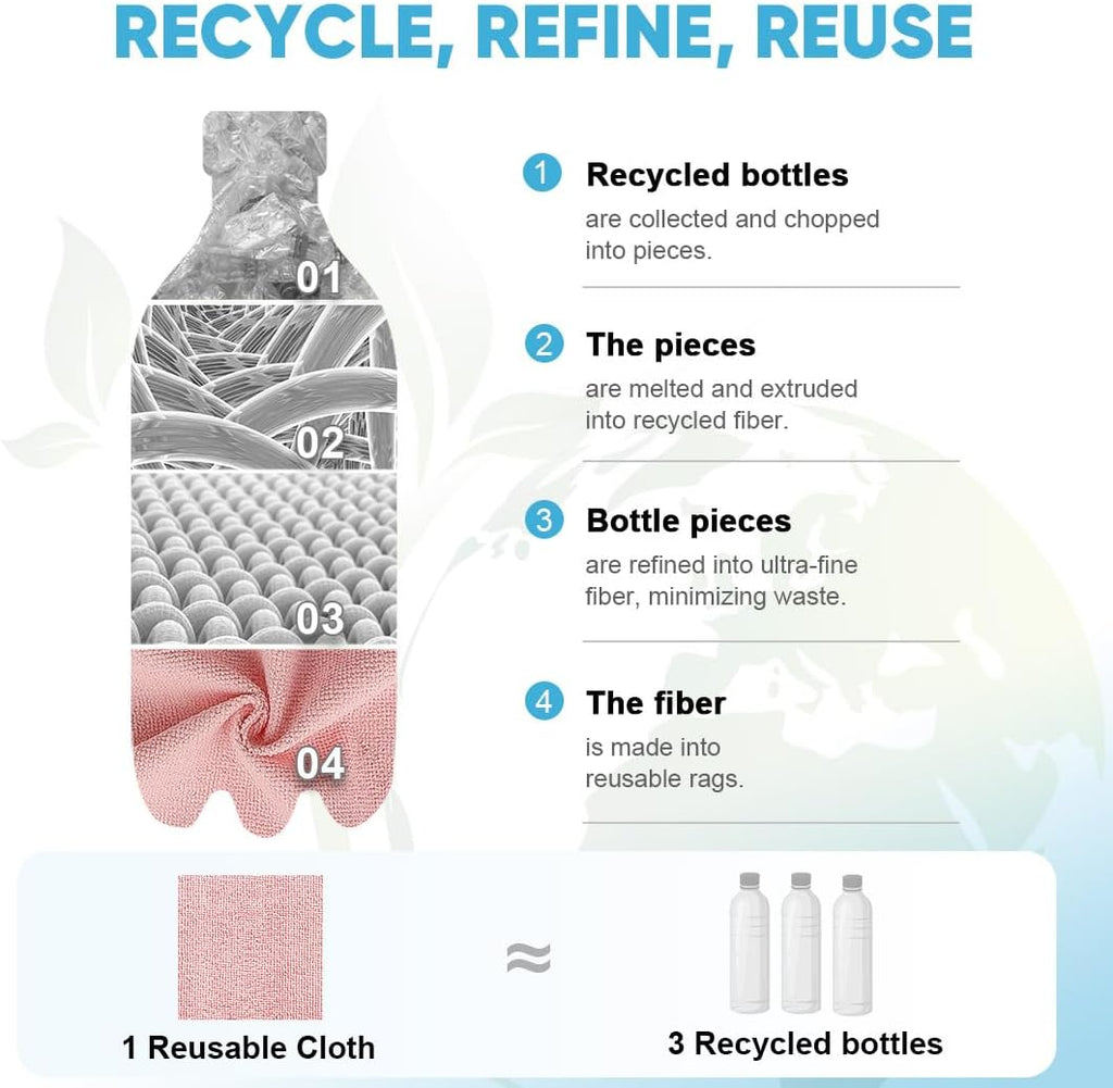 AIDEA Microfiber Cleaning Cloth 330 Sheets 6 Roll, Pink, Microfiber Towels for Cars, Shop Rags Washable,Cleaning Rags Reusable Paper Towels for Automotive, Mechanic, Workshops, House,11×9"