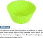 uxcell 42Pcs Silicone Cupcake Liners, Non-Stick Baking Cups, for Cooking Eggs, Baking Muffins and Make a Cake(Green)