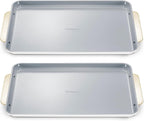 Caraway Non-Stick Ceramic Large Baking Sheet Duo - Naturally Slick Ceramic Coating - Non-Toxic, PTFE & PFOA Free - Perfect for Baking, Roasting, and More - Large (18" x 13") - White
