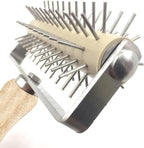 Time-Saver Pizza Dough Roller Docker with Wood Handle, for Pizza Cookie Cake Pie Pastry Bread Dough (Stainless Steel)