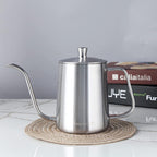 Easyworkz Gage Gooseneck Pour Over Coffee Kettle 20 oz Stainless Steel Hand Drip Long Narrow Spout, Silver