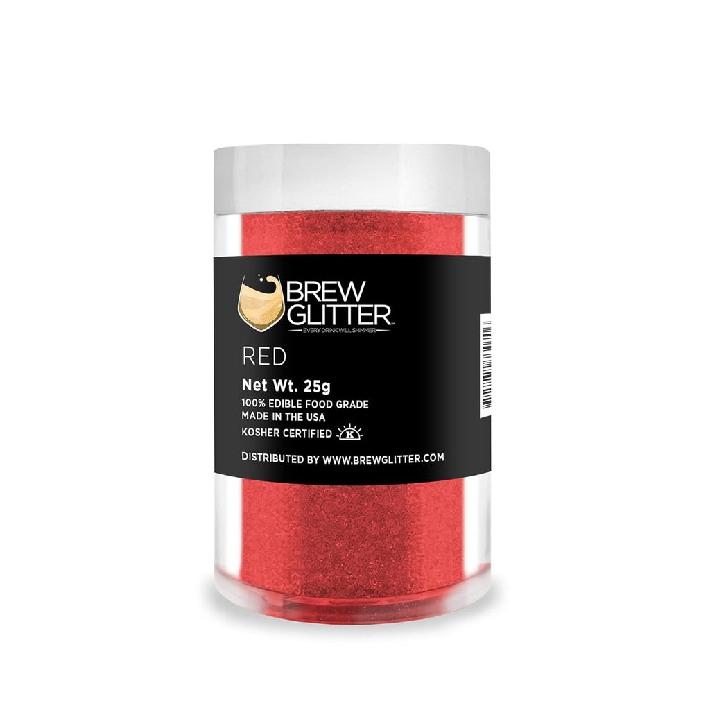 Brew Glitter - Red (25g 1x Shaker Jar) | Edible Glitter For Drinks, Beer and Cocktail Beverages by Bakell
