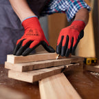 KAYGO Safety Work Gloves PU Coated for Women, 60 Pairs Seamless Knit Glove with Polyurethane Coated Smooth Grip on Palm and Fingers, Ideal for General Duty Work, KG11P (M, Red)