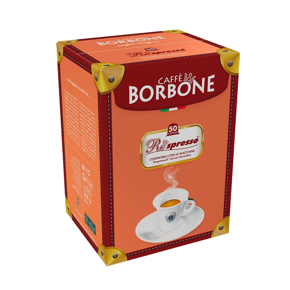 Caffè Borbone Coffee Capsules, Blue Blend, Medium Roast, 50 Count, Compatible with Nespresso, Made in Italy