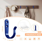 20PCS Wall Hooks for hanging, Metal Wall Hooks for Coats, Coat hooks for Wall, Heavy Duty Single Prong Wall Hooks With 40 Pieces Screws for Hanging Coats，Towel，Backpack，Hat, Dog Leashes (Blue)