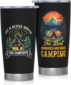Camping Gifts for Men Women Tumbler 20oz, Camper Gifts Coffee Cups, Camp Essentials, Camp Accessories, Gift for RV Owners, Campsite Outdoors RV Travel Lovers Mug