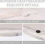 Koville Brazilian Natural Marble Cutting Board for Kitchen, 11inch Round Hand Crafted Marble Slab for Cheese, Charcuterie, Pastry Board - Wedding Gift, House Warming Gift(White Macaubas)