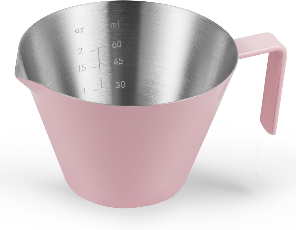 MHW-3BOMBER Espresso Measuring Cup with 3 oz Sauce Cup Espresso Shot Cup Stainless Steel Pouring Cup for Tomato Sauce|Steak Sauce|Desserts|Beverages| (Pink) G5739-OS