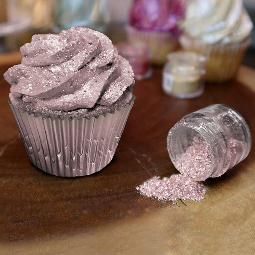 BAKELL Rose Gold Edible Glitter, 25 Grams | TINKER DUST Edible Glitter | KOSHER Certified | 100% Edible Glitter | Cakes, Cupcakes, Cake Pops, Drinks, Dessert Vegan Glitter & Dusts (25g, Rose Gold)