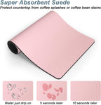 Rnivvi Coffee Mat, 12" x 19" Coffee Bar Mats for Espresso Machine Station Accessories and Organizer, Hide Stain Rubber Backed Absorbent Dish Drying Pad for Kitchen Counter, Cute Bar Decor Pad, Pink