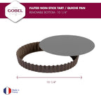 GOBEL - Non-Stick Round Fluted Tart Mold / Quiche Pan with Removable Bottom - 10 1/4"