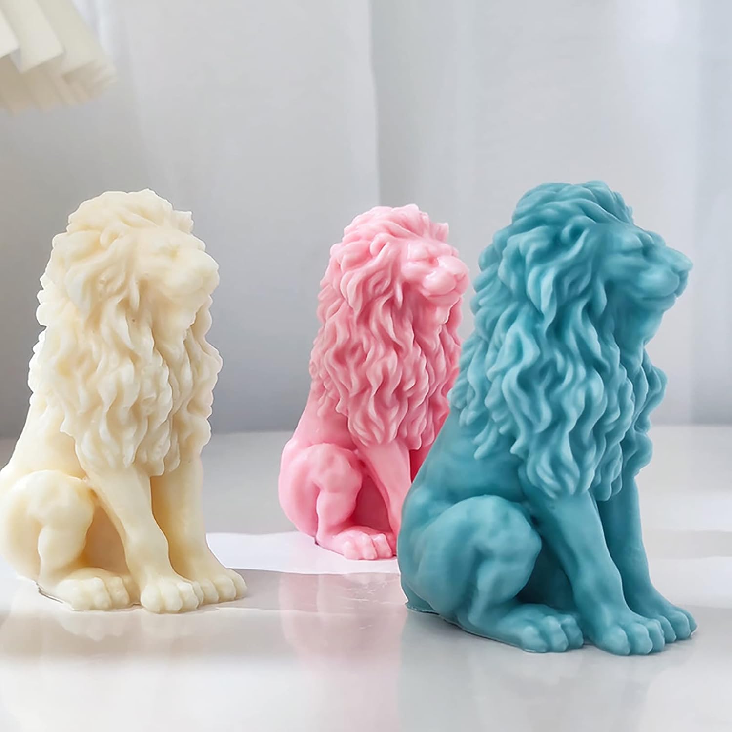3D Lion Candle Animal Resin Mold - Resin Casting Silicone Molds for Home Decor & Candle Making Wave Spiral Mold