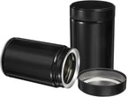 uxcell 2Pcs Round Tea Canisters, 5" x 3" Airtight Metal Tea Containers for Loose Tea, Coffee Beans, Spices - Durable, Compact, and Stylish Storage Tea Tin (Black)