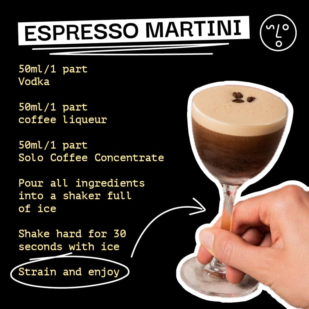 SOLO Cold Brew Coffee Concentrate - Colombian & Brazilian Arabica Blend - Ready-to-Drink Espresso Base for Iced Coffee, Lattes, and Cocktails - 20 Servings per Carton - 32 fl oz Shelf-Stable Carton