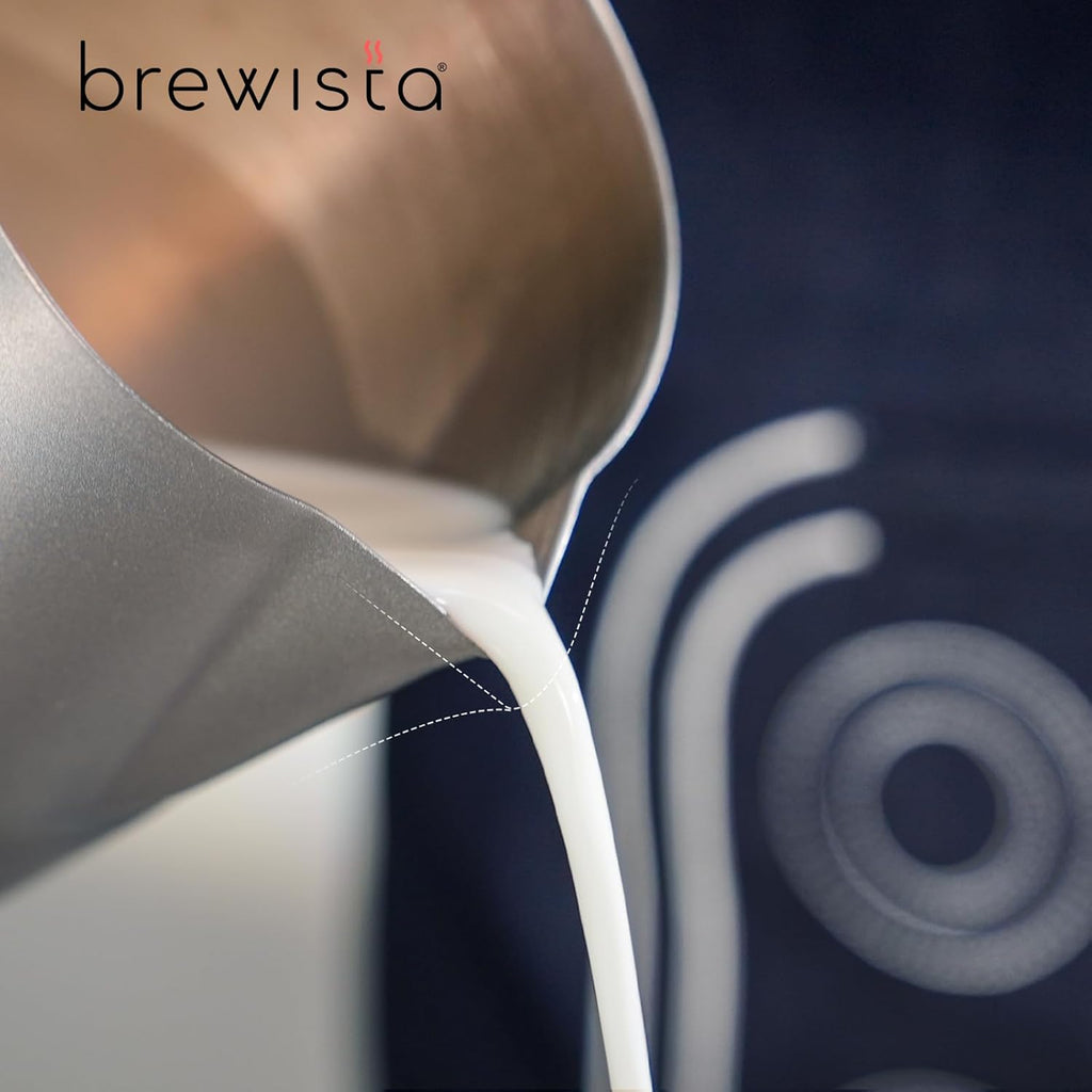 Brewista Precision Milk Frothing Pitcher, Steaming Jug, Coffee, Espresso Machine Accessories for Barista, Latte Art, Cappuccino, Stainless Steel Cup, 24 oz/720 ml, Silver