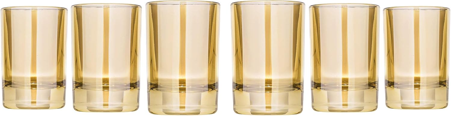 Honey 1.5-Ounce Shot Glasses, Drinking Glasses for Tequila and Vodka Shots, Elegant Drinkware Set, Great Collectible Barware Gift, Set of 6