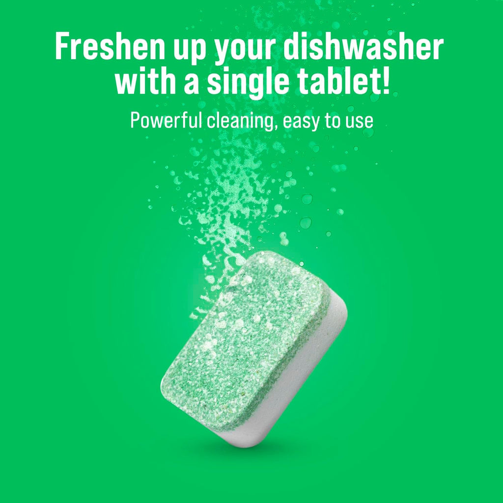 Rockin' Green Dishwasher Cleaner Tablets (24 Pack) - Septic Safe Dishwasher Cleaning Tablets Dishwasher Cleaner and Deodorizer Dishwashers Tablet Remove Build Up with Citric Acid (Sweet Child O'Lime)