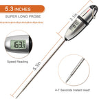 ThermoPro TP02S (2 Pack) Instant Read Meat Thermometer Digital Cooking Food Thermometer with Super Long Probe for Grill Kitchen Sourdough Liquids Oil Bread Baking Yogurt Candy Making Accessory
