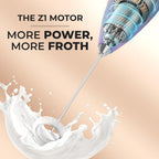 Zulay Kitchen Powerful Milk Frother Wand With 4 AA Duracell Batteries - Ultra Fast Handheld Drink Mixer - Electric Whisk Foam Maker for Coffee, Lattes, Cappuccino, Matcha & Creamer -