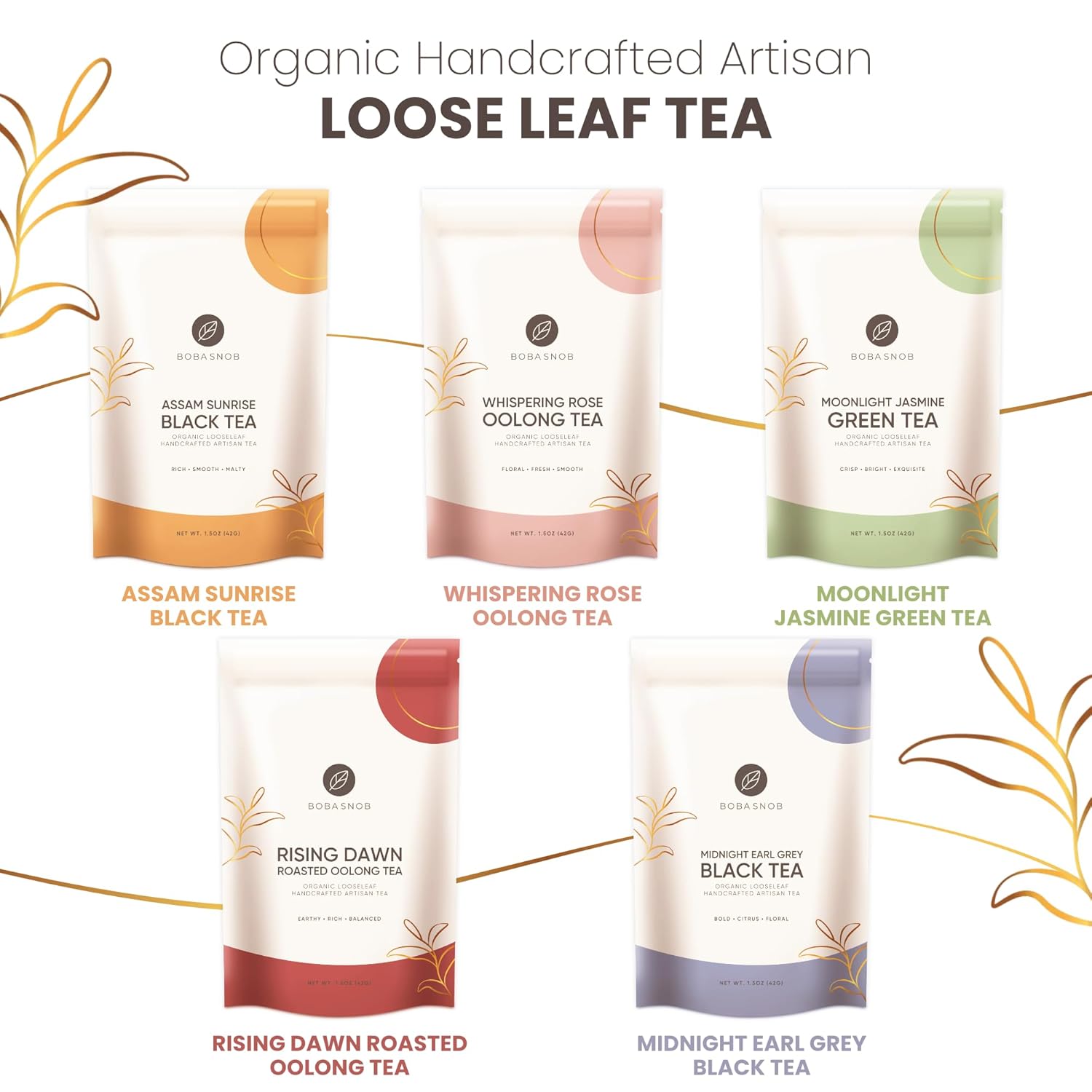 Boba Snob Boba Tea Making Kit, Bubble Tea Kit with Boba Gift Set, Boba Tea Maker Kit with Premium Loose Leaf Teas, Tumbler, Two Stainless Steel Boba Straws, Teaspoon, and Tapioca Boba Pearls (Large)