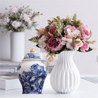 7 inches dragon Ginger Jar - blue white Ceramic Decorative with Lid flower vase， chinoiserie gift Enamel jars for Home/Kitchen/Dining/living room/shelf decor/Tea Storage