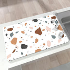 Coffee Bar Mat for Countertop, 17" X 28” Super Absorbent Dish Drying Mat, Large Kitchen Counter Mats Fits Under Coffee Maker, Non-slip Espresso Machine Pad, Terrazzo