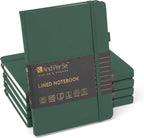 &And Per Se Lined Journal Notebook (5 Packs), 160 Pages, A5 5.7 x 8 inches College Ruled Thick Paper Notebook Journals for Writing, Hardcover Notebooks for Women Men Office School (Green)