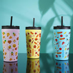 BJPKPK 22oz Tumbler With lid And Straw Stainless Steel Travel Coffee Mug Insulated Tumblers Cups,Hawaii Fruits Purple