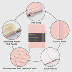 &And Per Se Blank Journal Notebook, 160 Pages, 5.7 x 8 inches College Ruled Thick Paper Notebook Journals for Writing, Hardcover Notebook(1 Pack, pink)