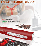 YUSWKO Milk Frother Handheld for Coffee with Stand, Rechargeable Drink Mixer with 3 Heads 3 Speeds Electric Coffee Frother Whisk, Gift for Many Occasions and Festival