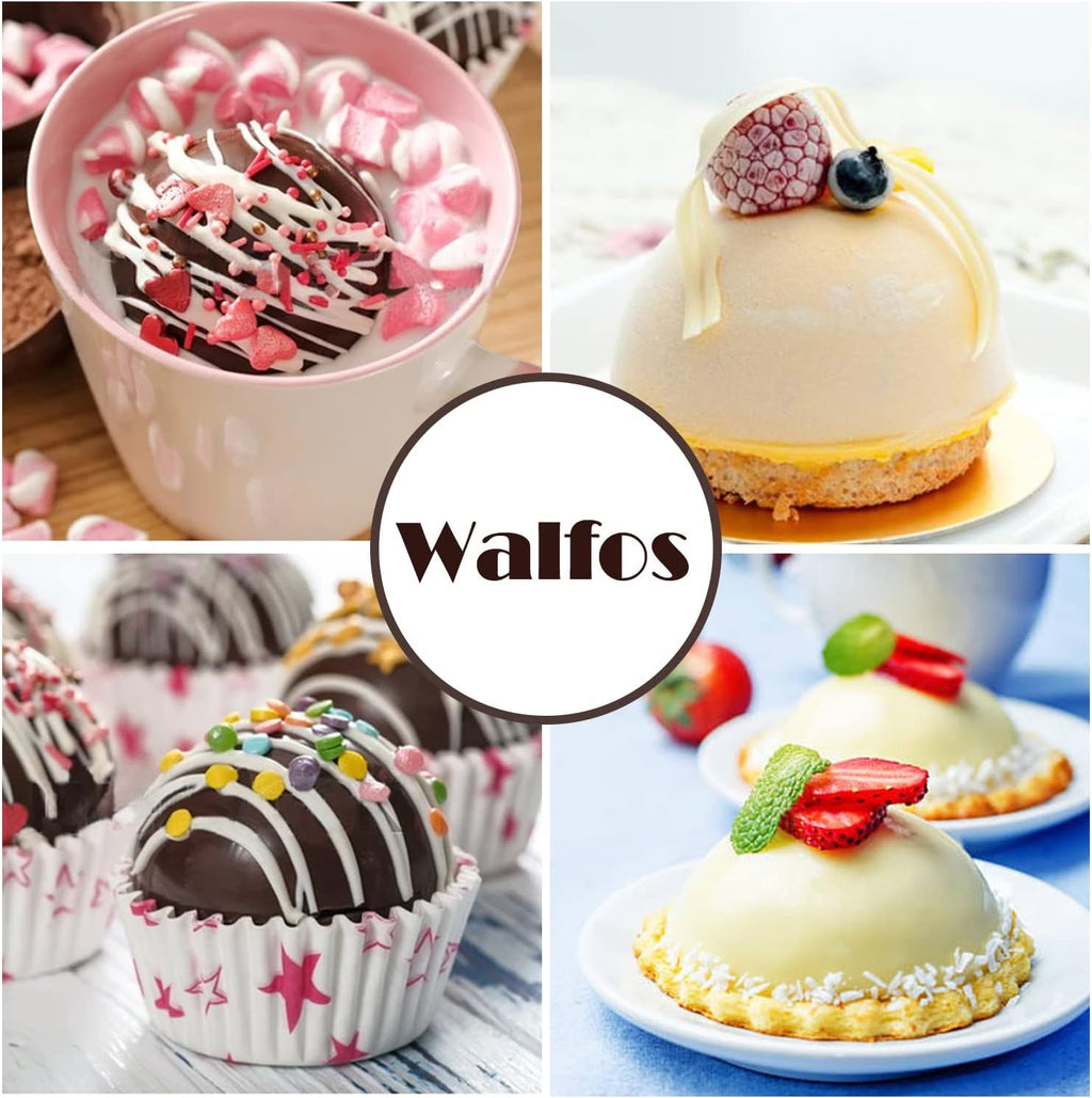 Extra Large 5-Cavity Semi Sphere Silicone Mold, 3 Packs Half Sphere Silicone Baking Molds for Making Chocolate, Cake, Jelly, Dome Mousse