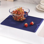 Dish Drying Mat, Flexible Silicone Drying Mat for Kitchen Counter, Heat Resistant Silicone Trivet for Countertop Protector, Super Thick Non-Slip Dish Drying Pad for Under Rack, 12” x 16”