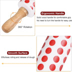 HARFINGTON Silicone Rolling Pins for Baking 9 Inch Wooden Handle Non Stick Rolling Pin Small Roller Playdough Rolling Pins for Dough Pizza Pastry Fondant Kitchen, Red White